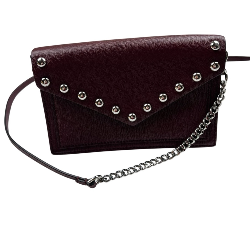 Rebecca Minkoff Blythe Studded Burgundy Crossbody Mini Bag